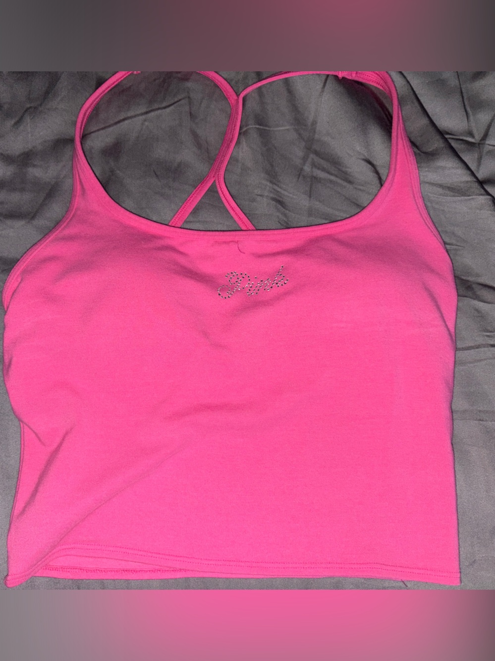 PINK Victoria's Secret Hot Pink Sports Bralette Tank